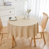 Simurq Tischdecke Abwaschbar - Wasserabweisend | Tischdecke Rund 140 Leinenoptik-Lotuseffekt | Pflegeleicht & fleckenabweisend Tischdecken | Tischdecke Beige -Tischtuch Table Cloth (Beige, 140 Rund)