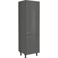 Nobilia Kühlumbauschrank Flash 60 x 58,3 x 216,6 cm Grau