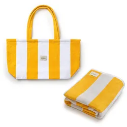 Set aus Strandtuch und Strandtasche Portofino - Einheitsgröße / Gelb / Baumwolle