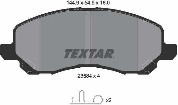 TEXTAR Bremsbelagsatz, Scheibenbremse vorne rechts links  für MITSUBISHI PEUGEOT DODGE CITROËN CHRYSLER 4605A317 4605A557 4605A795 2358401