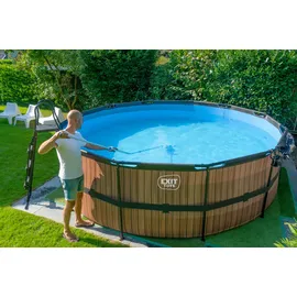 EXIT TOYS Wood Pool 427 x 122 cm inkl. Sandfilterpumpe und Abdeckung