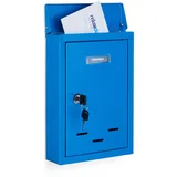 Relaxdays Briefkasten blau