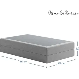 home collective Boxspringbett 100 x 200 cm H2 Grau