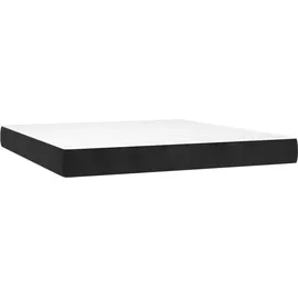 vidaXL Boxspringbett mit Matratze & LED Schwarz 180x200 cm Samt