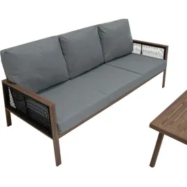 Jardi 4-teilige Aluminium-Sofagarnitur Holz braun