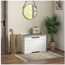 Homcom 103 Liter Aufbewahrungstruhe mit Deckel Sitztruhe mit Stauraum,