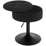 Woltu Schminktisch Stuhl, Sitzhocker mit Stauraum, Höhenverstellbar aus Bequemem Samt, 360° drehbar, Für Schlafzimmer, Wohnzimmer, Esszimmer, Schwarz,