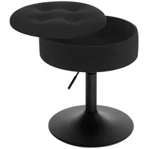 Woltu Schminktisch Stuhl, Sitzhocker mit Stauraum, Höhenverstellbar aus Bequemem Samt, 360° drehbar, Für Schlafzimmer, Wohnzimmer, Esszimmer, Schwarz,