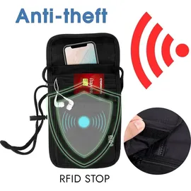 luxuskollektion Brustbeutel RFID Schutz Schwarz Wasserdicht Herren Jungen
