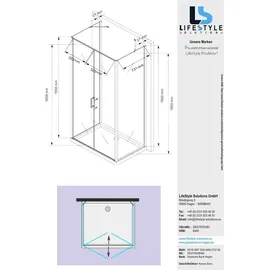 Glaszentrum Hagen 80x80x80x195cm Mille Duschkabine inkl. Tasse/Siphon