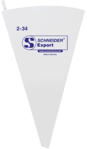 SCHNEIDER Export Spritzbeutel, Mehrmals verwendbare Spritztüte aus Baumwollgewebe mit starker Beschichtung, Größe: 2 - 34 cm