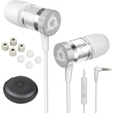 KLIM Fusion Kopfhörer in Ears mit Mikrofon - Langlebig - Innovativ: In-Ear Kopfhörer mit Memory Foam - Neue 2024 Version - 3.5 mm Jack - Sport Gaming In Ear Kopfhörer - Weiß