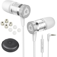 KLIM Fusion Kopfhörer in Ears mit Mikrofon - Langlebig - Innovativ: In-Ear Kopfhörer mit Memory Foam - Neue 2024 Version - 3.5 mm Jack - Sport Gaming In Ear Kopfhörer - Weiß