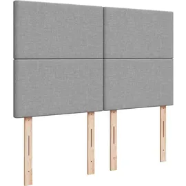 vidaXL Boxspringbett mit Matratze Hellgrau 140x200 cm Stoff