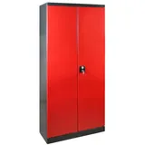 ADB Mehrzweckschrank ADB Putzmittelschrank, Putzschrank in verschiedenen Farben, (BxHxT) 800 x 1930 x 370 mm grau|rot