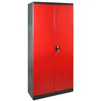 ADB Mehrzweckschrank ADB Putzmittelschrank, Putzschrank in verschiedenen Farben, (BxHxT) 800 x 1930 x 370 mm grau|rot