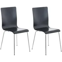 TPFLiving Besucherstuhl, Schwarz, Holz, 43x87x47 cm, Arbeitszimmer, Besucherstühle