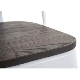 Mendler Stapelstuhl Holz/Mettal weiß