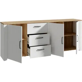 Forte Sideboard Bohol 220,8 x 87 x 42 cm Riviera Eiche / Sibiu Lärche Hell