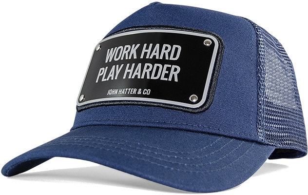 John Hatter Work Hard Play Harder - Kappe - Blue