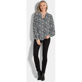 GOLDNER Moderne Rüschenbluse schwarz 54