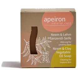 apeiron Pflanzenöl-Seife Neem & Lehm 100g - Klärung für unreine Haut 100 g