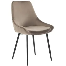 vente-unique Esszimmerstuhl Masurie Samt Taupe