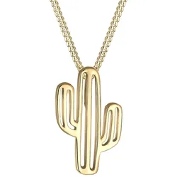 Elli Kaktus Wüste Boho Trend Symbol Anhänger 925 Silber goldfarben Damen 