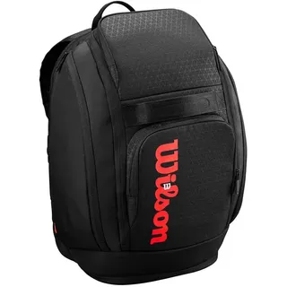 Wilson Clash V3 Super Tour Tennis-Rucksack, Schwarz/Infrarot, für bis zu 2 Schläger