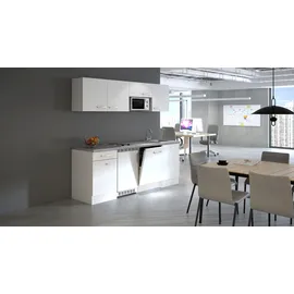 Flex-Well Küchenzeile »Kopenhagen, Breite 210 cm, inkl. Geschirrspüler«, Officeküche, wahlweise mit 2 Plattenkochfeld und/oder Mikrowelle