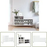 The Living Store - Schuhregal Hochglanz-Weiß 102x36x60 cm Holzwerkstoff - Schuhschrank - Schuhregal - Holzwerkstoffmöbel - Weißer Schrank - Garderobe