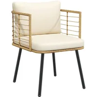 vidaXL Gartenstuhl mit Kissen 57,5 x 74 x 76 cm braun