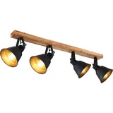 GLOBO Günther 4 E27 Holz schwarz-braun