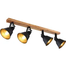 GLOBO Günther 4 E27 Holz schwarz-braun