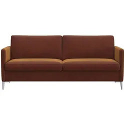 2,5-Sitzer FLEXLUX "Fiore, super Sitzkomfort durch Kaltschaum im Sitz", braun (cognac), B:181cm H:85cm T:92cm, 100% Polyester, Sofas, schmale Armlehnen, Füße Alu