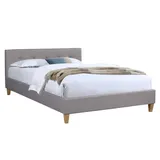 CARO-Möbel Polsterbett Adele Bett mit Stoff in grau 140x200 cm Schlafzimmer, Betten, Polsterbetten