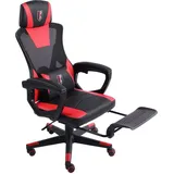Trisens Gaming Stuhl im modernen Racing-Design mit einklappbarer Fußstütze - Gaming Chair mit flexiblen Armlehnen - ergonomischer Gaming Schreibtischstuhl mit extra Stützkissen