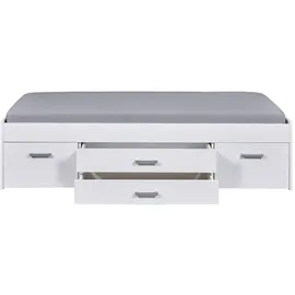 Interlink Stauraumbett Ranya 90 x 200 cm MDF, Spanplatte weiß lackiert