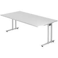 Bümö Schreibtisch Weiß, Nachbildung, Rechteckig, 200x72x100 cm, FSC Mix,
