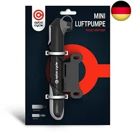 Optio Cycle Mini Fahrradpumpe Handpumpe 120 PSI (8,3 Bar) schwarz