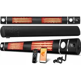 KESSER® Infrarot Heizstrahler 3000W IR-Gastro-Bar Inkl. LED Licht Terrassenstrahler Mit WiFi & Fernbedienung inkl. Schutzhülle Infrarotstrahler Quarzstrahler Terrassenheizer