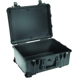 Peli 1560 Langer Schutzkoffer mit Rollen, IP67 Wasser- und Staubdicht, 44L Volumen, Ohne Schaum, Schwarz