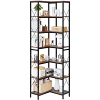 Vevor Eckregal Holz 7 Ebenen Braun
