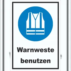 HB-Druck Warnweste benutzen Schild A6 (105x148mm)