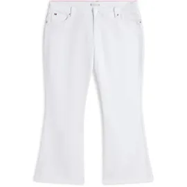 Tommy Hilfiger Curve "CRV DNM WHITE FLARE RW", Damen, Gr. 48, N-Gr, th optic weiß, Denim/Jeans, Obermaterial: 99% Baumwolle, 1% Elasthan, unifarben, bootcut fit knöchellang, Jeans, in großen Größen, in ausgestellter Form