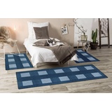 Andiamo Bettumrandung »Dijon«, (3 tlg.), modernes Design, Bettvorleger, Läufer-Set für das Schlafzimmer, blau