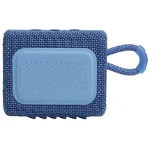 JBL GO 3 Eco – Kleine Bluetooth Box aus recyceltem Material in Blau – Wasserfester, tragbarer Lautsprecher für unterwegs – Bis zu 5h Wiedergabezeit mit nur einer Akkuladung