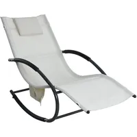 Estexo Sonnenliege Liegestuhl Relaxliege Gartenliege Liege Swing Beige