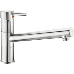 Spültischarmatur CORNAT ""Zelina" - Hochwertiger Messingkörper - Edelstahllook - 360", silber, B:33cm H:23cm T:6,7cm, Messing, Armaturen, 360 schwenkbarer Auslauf Hochdruck-Armatur/ Küchenarmatur/ Wasserhahn