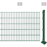 Arvotec Doppelstabmattenzaun ARVOTEC "EASY 103 zum Aufschrauben", grün (dunkelgrün), H:103cm, Stahl, Kunststoff, Zaunelemente, Zaunhöhe 103 cm, Zaunlänge 2 - 60 m